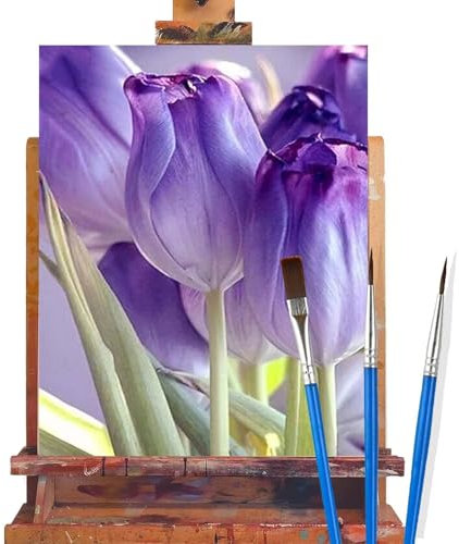 Malen Nach Zahlen Erwachsene Lila;,Blume Malen Nach Zahlen DIY set Handgemalt Ölgemälde,Mit Pinseln und Acrylfarbe,Bastelset Erwachsene Frauen für Geschenke und Home Wand Dekoration (90x120cm) M79