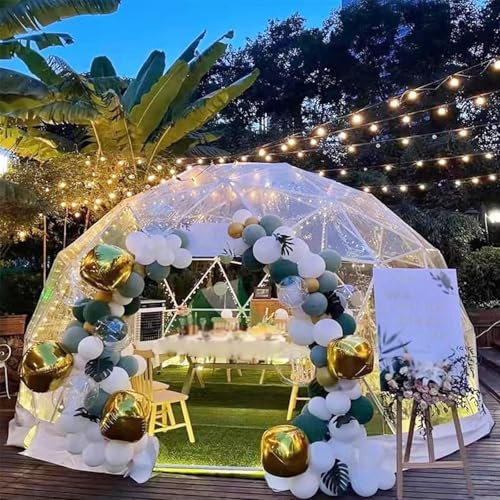 Tenda a cupola per esterni, 3,7 m, geodetica, trasparente, per 5-7 persone, gazebo da giardino a igloo, per campeggio e terrazze, soluzione serra da cortile
