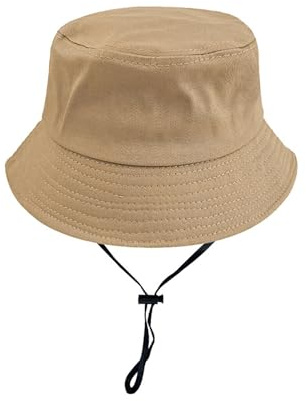 Gorro Bebe Niña Niño Sol Pescador Sombrero Protección Solar UV UPF 50 Gorra de Playa de Verano de ala Ancha Algodon con Correa Ajustable Plegable para Viaje al Aire Libre Color Sólido
