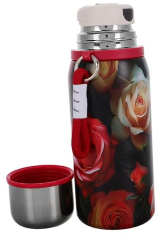 Cabilock Bouteille Isotherme 600ml Motifs Floraux Acier Inoxydable Isolation Thermique Infusion De Thé pour Voiture Et Voyage Design Luxueux