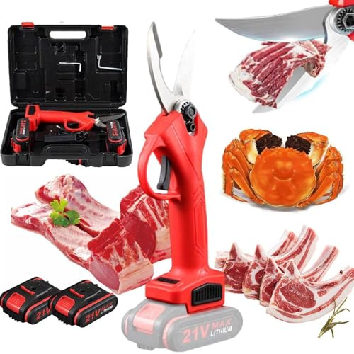 Tijeras EléCtricas InaláMbricas Para Huesos Sin Esfuerzo | Corta Pollo, Pescado Y Verduras Como Mantequilla | Recargables Con 2 BateríAs De 2000 Mah ¡Para Chefs Caseros Ocupados!,Red