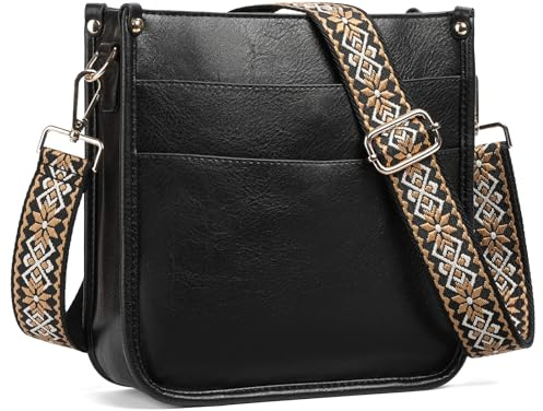 SENDEFN Umhängetasche Damen, Handtasche Damen Mittelgroß, Leicht Damen Schultertasche aus Veganes Leder Crossbody Bag mit Verstellbar Abnehmbar Breiter Gurt