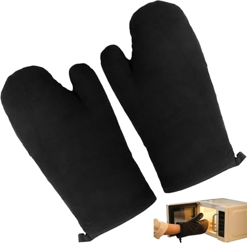 1 Paar Kaminhandschuh Grillhandschuh Aus Hitzebeständigem Baumwolle und Leinen– Universeller Ofenhandschuh Mit Aufhängeöse – Ideal Für Kamin, Grill Und Backofen – Schutz Vor Hitze & Verbrennungen