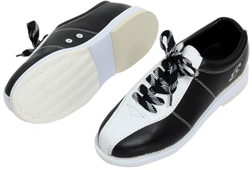 SDEQA Scarpe da Bowling da Uomo, Giardino, Prato, Antiscivolo, Leggere, con Lacci, Taglia Grande,Black White,44 EU
