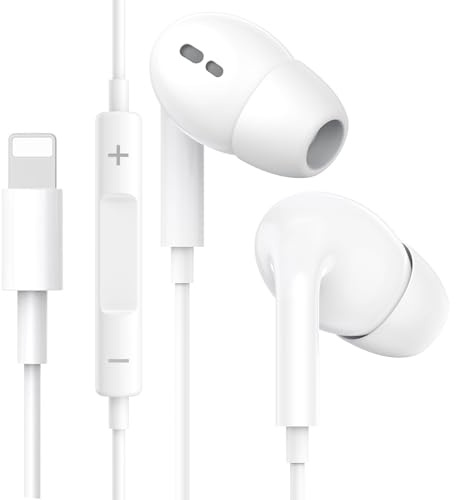 Wetsky Écouteurs avec câble pour iPhone [Certifié MFI] Écouteurs intra-auriculaires avec microphone et contrôle du volume, écouteurs iPhone compatibles avec 14 Plus Pro Max/13/13 Pro Max/12/11/SE/XR/X