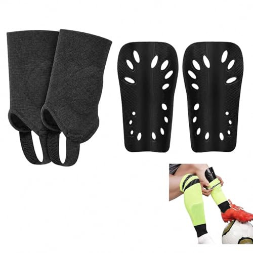 Eowppue Fußball Knöchelschutz Set M – Atmungsaktive Fußball Schienbeinschoner mit Knöchelbandage, flexibel & leicht, für Herren Damen Kinder, ideal für Training & Spiel