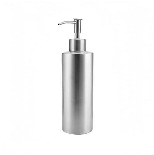 Dispenser di sapone in acciaio inox, con pompa manuale, adatto per bagno e lavello della cucina, con struttura e testa rimovibile per comode ricariche (400 ml)
