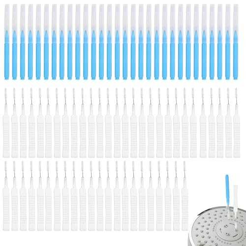 80pcs Shower Head Cleaning Tools, 2 Styles Anti-Clogging Crevice Cleaning Brush Multi-Size Showerhead Descaler Cleaner Picks for Small Holes Faucets Sink Gaps Nozzles