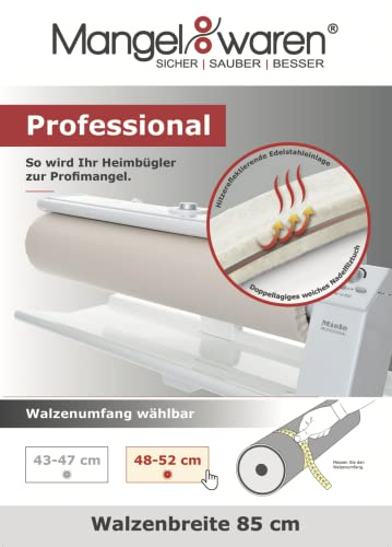Mangelwaren Professional Bügeltuch + Verschluss (Umfang: 48-52 cm/Breite: 85 cm)