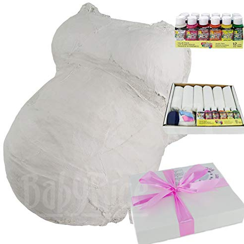 Pregnant Belly Casting Kit Pregnancy Bump Plaster Cast Gift with Paint Set by BabyRice