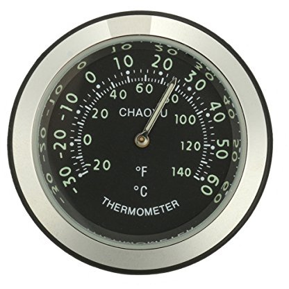 C-FUNN Moto Guidon Thermomètre Cadran Étanche Temp Gauge -Noir