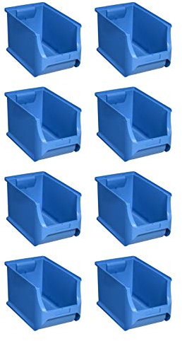 8x Stapelbox Gr 4H Blau Stapelboxen Lagerboxen Lagerkiste ProfiPlus Allit 456280 Sichtlagerbox