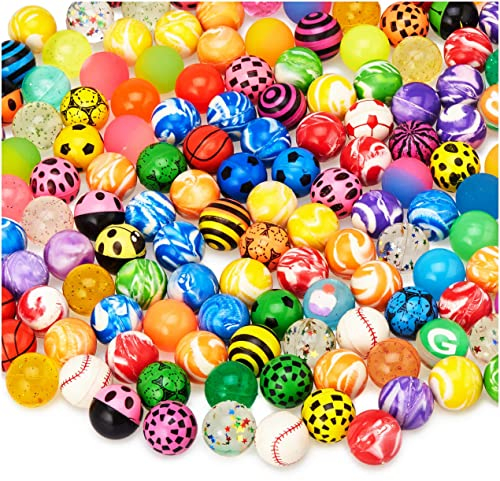 HIQE-FL 100 Stück Flummi,Flummies für Kinder,25mm Flummis,Springbälle aus Gummi für Kinder,Bouncing Ball,Klein Gummiball,Pinata Füllung