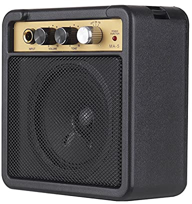Hbaebdoo Mini Guitar Amplifier Amp 5W with 6.35mm Input 1/4 Inch Headphone Output Supports Volume Adjustment
