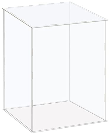 sourcing map Acrylic Display Case Box Clear Dustproof Protection Showcase 26x26x36cm for Collectibles Display