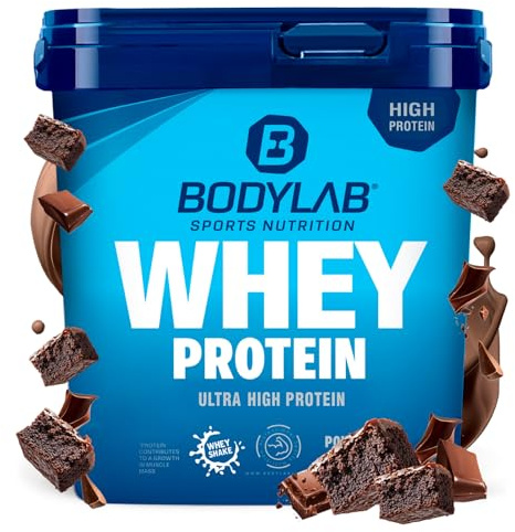 Bodylab24 Whey Protein Pulver, Chocolate Brownie, 2kg | Bis zu 24 g Protein pro Portion, hochwertiges Molkenprotein, perfekt löslich, ideal für Protein Shakes rund ums Training
