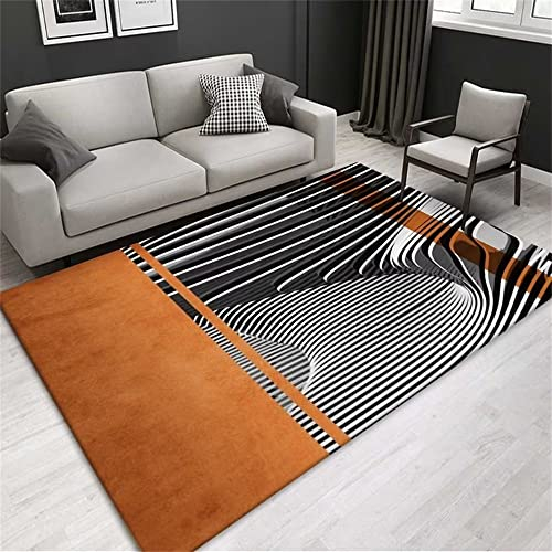 DJHWWD Waschbare Teppiche Balkon Outdoor Teppich moderner rechteckiger Teppich Grauer orange Teppich schlafzimmerteppich Salon Auslegware 40X60CM