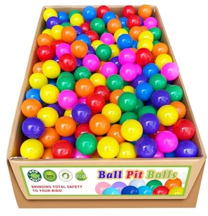 bebikim 500 Count Soft Plastic Ball Pits Balls Colorful Play Pits Balls for Pet Dogs Ball Pits 2.2 Large Phthalate Free Bpa Free Balls for Toddlers 1-3 Baby Kids