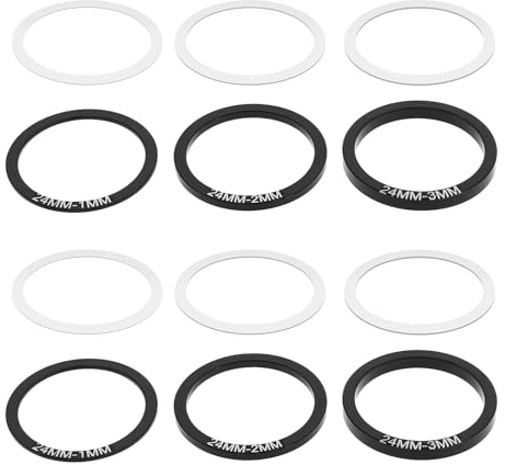 ECSiNG 12pcs Bike Bottom Bracket Gasket Bicycle Crank Crankset Bottom Spacer Crankset Shim Washers Parts Road Accessories for BB86/91/92/BB30/PF30, 24mm