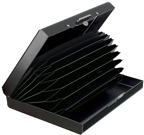 MyGadget Kartenetui Aluminium Geldbörse - RFID & NFC Schutz für 10 EC-Karten | Kreditkarten - Kreditkartenetui Slim Wallet für Damen, Herren - Schwarz