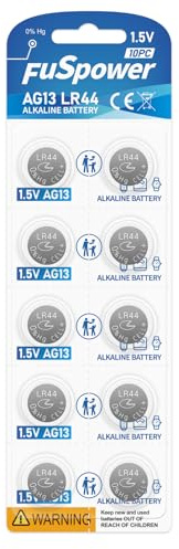 Fuspower LR44 A76 AG13 357 303 SR44 Battery 1.5V Button Coin Cell Batteries (10 Count (Pack of 1))
