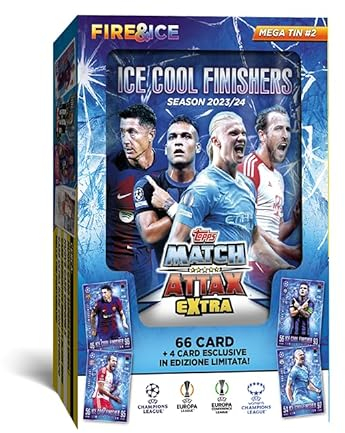 Topps Match Attax Extra 2024 - Mega Tin (Ice Cool Finishers) - 70 Match Attax Extra Karten inklusive 4 exklusiven Ice Cool Finishers Limited Edition Karten! FS0004606-I-UK