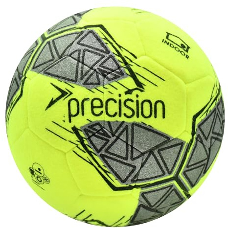Precision Fusion inomhusfotboll, maskinsydd boll, akrylfilt och nylonsår, gul och svart, officiell, storlek 4
