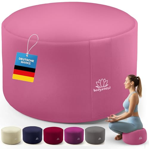 Body & Mind® Yogakissen Meditationskissen Boden Sitz-Kissen Polster für Meditation & Yoga; waschbarer Bezug und atmungsaktiver Premium Füllung; 18 cm Sitzhöhe