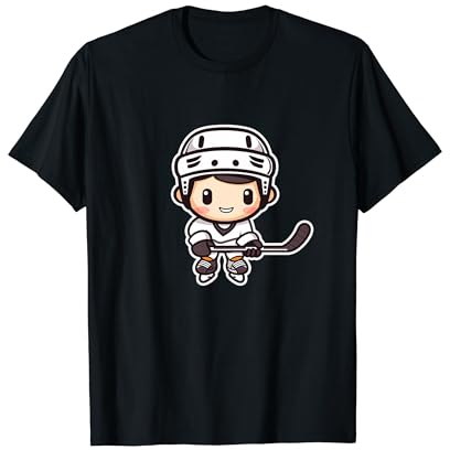 Eishockeyspieler Comic Stil Eissport Eissporthalle T-Shirt