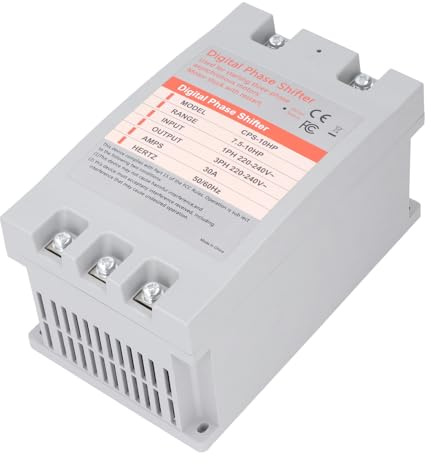 Convertisseur monophasé à triphasé, 3 30 A 220 à 240 V, 5,5 à 7,5 KW, Déphaseur Numérique, Doit être utilisé pour Seul Moteur, Usage Résidentiel et Commercial Léger