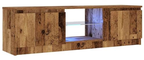 vidaXL TV-Schrank mit LED-Leuchten Altholz-Optik 120x30x36 cm