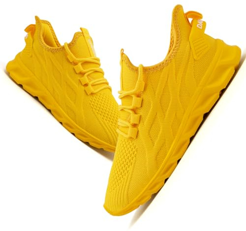 VGPSFN Zapatillas Running Hombre Tenis Deportes Zapatos Correr Jogging Bambas De Exterior Deportivas Hombre Trekking Transpirables Casual Correr Gimnasio Sneakers Amarillo EU 45