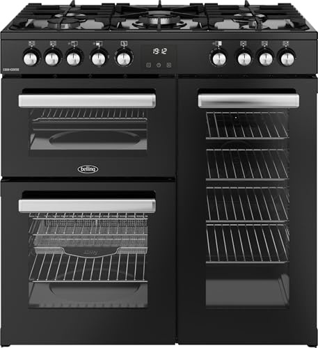 Belling Cookcentre 90cm Dual Fuel Range Cooker - Black