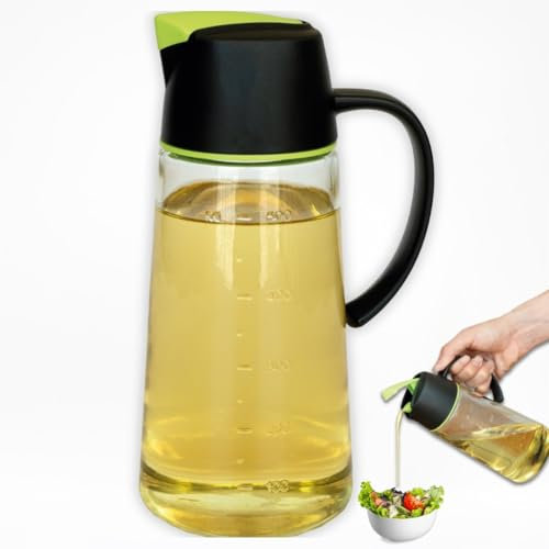 Dispensador de Aceite Antigoteo – Aceitera Cristal de 570 ml con Mango Antideslizante y Diseño Moderno – Libre de BPA y Apto para Lavavajillas
