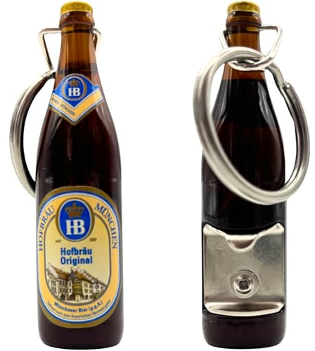 Flaschenöffner Schlüsselanhänger Original Hofbräuhaus München, Bieröffner/Bottle Opener für Bierflasche und Getränke, tolle Bier Geschenke für Männer, Schlüsselbund