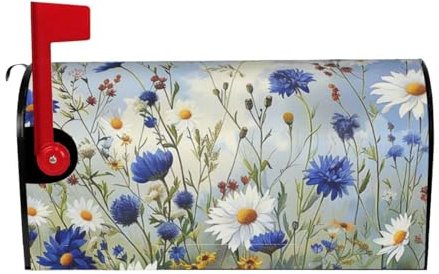 Coperture magnetiche per cassette postali con fiori selvatici e fiordalisi margherite, dimensioni standard per decorazione della casa, 65 x 53 cm