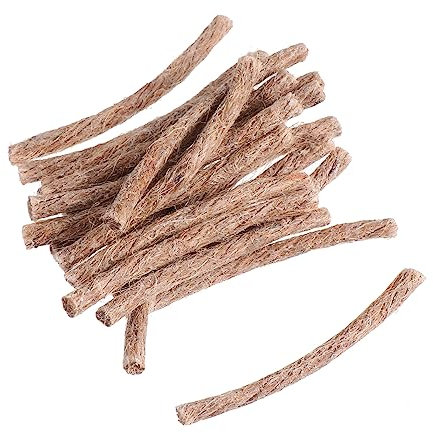 Gatuida 20pcs Fire Starter Rope Sturdy Hemp Wax Infused Cord Compact Fire Starting Kit for Camping and Wilderness Adventures