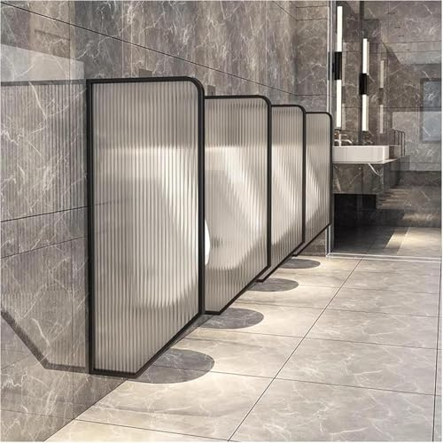 GLJTUO Urinal-Trennwand, Wandmontierte Öffentliche Toiletten-Trennwand Mit Edelstahlrahmen, Sichtschutzwand Für Herren-Urinale Für Einkaufszentren, Hotels,Black1-6 Pcs