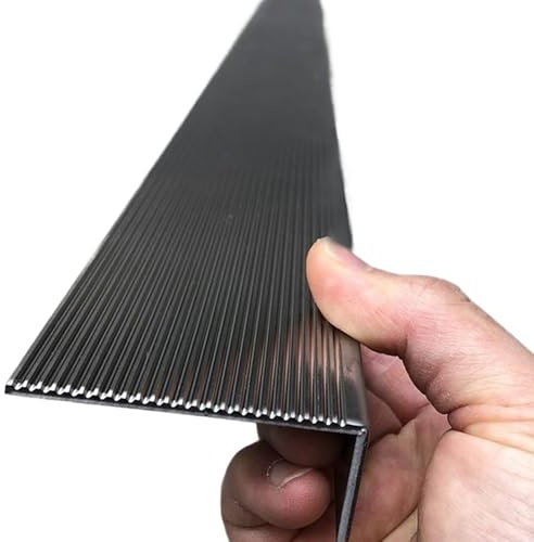 Profilo per Scale in Acciaio Inox, Profilo di Transizione per Pavimenti da Esterno 100 cm, Profilo per Bordi per Scale a Forma di L(30 mm x 30mm)