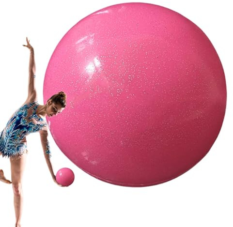 Ziennhu Rhythmischer Gymnastikball - Ball 18 cm 400 g | Nachhaltige Fitnessausrüstung | Bälle Training Plastik Gummi -Rosa Golden Sport