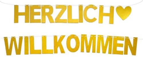Herzlich Willkommen Girlande Zuhause, Welcome Home Banner Herzlich Willkommen Zuhause Girlande Gold Willkommensbanner Party Einzug Deko
