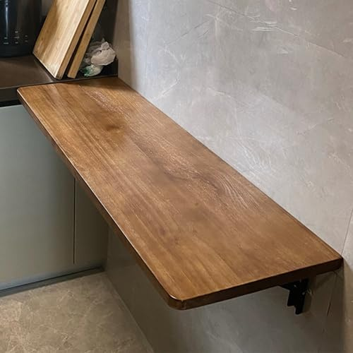 SDyudDS Scrivania a muro, Tavolo da parete in legno, tavolo pieghevole galleggiante for postazione di lavoro for computer in ufficio, banco studio(120x45cm/47.2x17.7 inches)