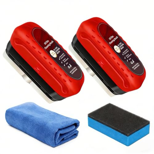 Oil Film Brush, Pulitore Vetri Auto, 2 Pezzi Spazzola di Pulizia Della Pellicola Olio, Automotive Oil Film Cleaning Brush, Detergente Per Parabrezza Auto, Pulitore Pellicole D'Olio