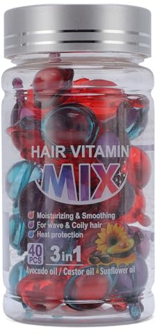 ACOGEDO Capsules Hydratantes pour Cheveux, Paquet de 40, Traitement Nourrissant à L'huile Légère avec Revitalisant en Profondeur pour Cheveux Anti-emmêlements, Lisses, Doux et Brillants