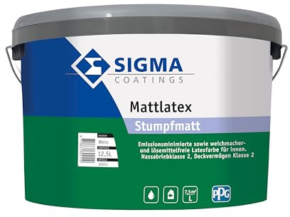 Sigma Coatings Innenfarbe Wandfarbe Farbe Weiß Matt 12,5 L Latexfarbe Mattlatex