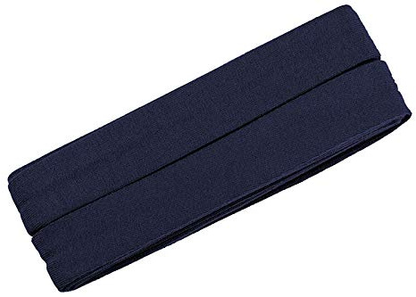 Unifarbenes Schrägband, Jersey, vorgefalzt, 20 mm breit - 2 Packungen á 3 Meter, Marine