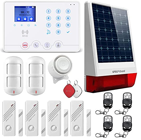 Wolf-Guard W4Q-JD-W06 Alarma Doméstica, con Conexión 4G/WiFi,Alarma de Sonido y Luz