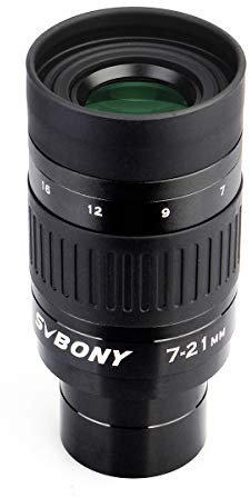 Svbony SV135 Teleskop Okulare Zoom, 1.25 Zoll 7-21mm Zoomokular mit FMC Green Film, Teleskopzubehör Planetenokular Anfänger für Planet Mond Astronomische Beobachtung