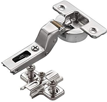 2 x Salice Topfband Serie 700 Dämpfer im Topf 110° Innenanschlag | Bohrbild T52 inkl. Kreuz-Montageplatte Höhe 3 mm vormontierte Euroschrauben, Langlochverstellung Topfscharnier von SOTECH