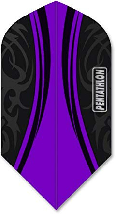 US Darts 3 Sets (9 Flights) Pentathlon 100 Micron - Purple Swish Slim Dart Flights